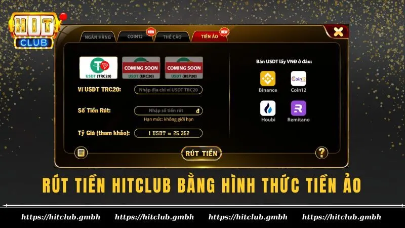 Rút tiền HITCLUB bằng hình thức tiền ảo Rút tiền HITCLUB bằng hình thức tiền ảo